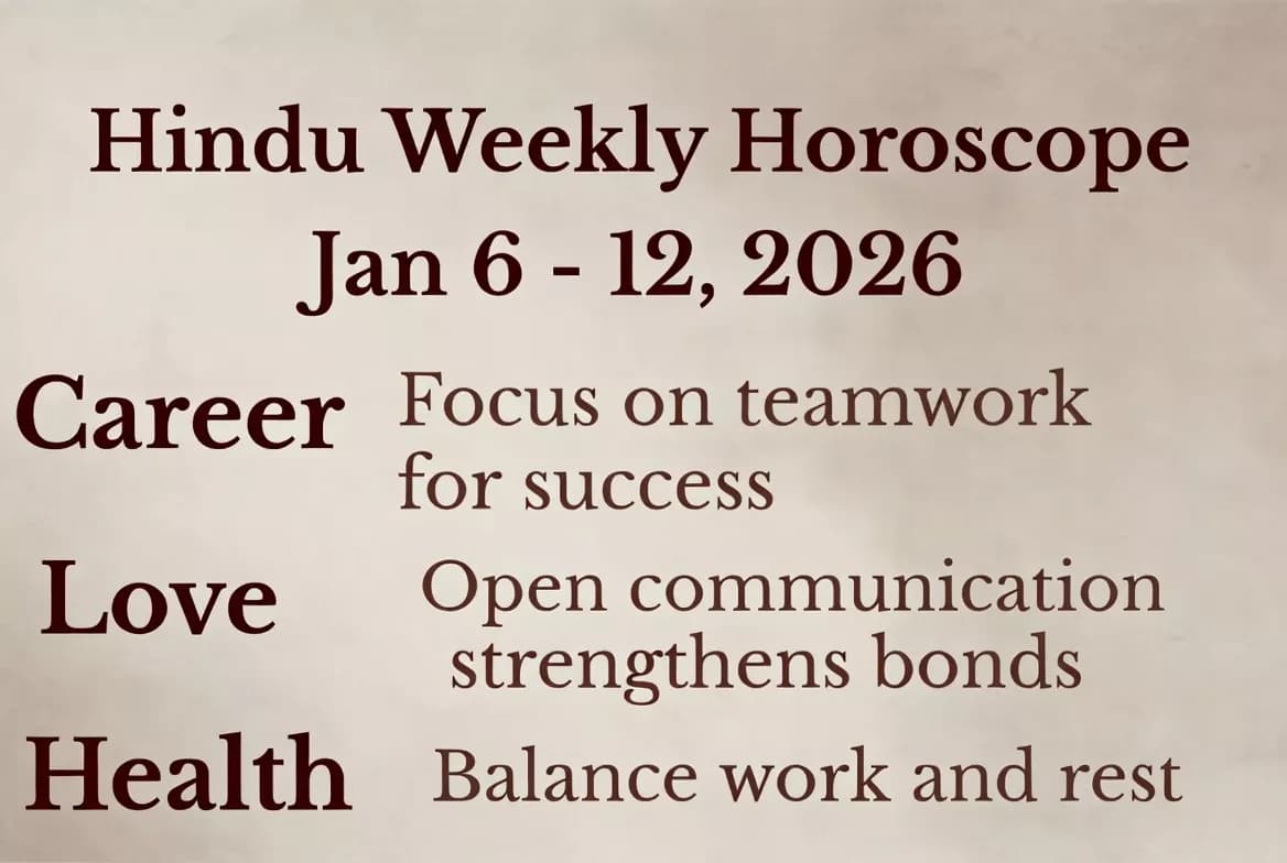 Hindu Weekly Horoscope Jan 6–12, 2026: Career, Love & Health — Astrology