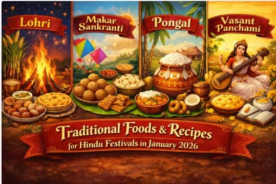 Traditional Foods and Recipes for Hindu Festivals in January 2026 : Lohri & More