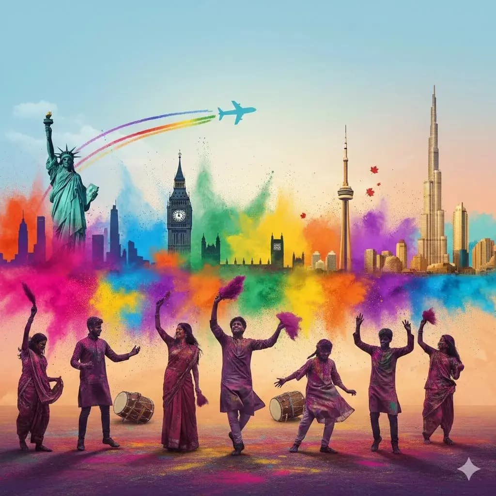Holi 2026 for NRIs: USA, UK, Canada & Dubai Events
