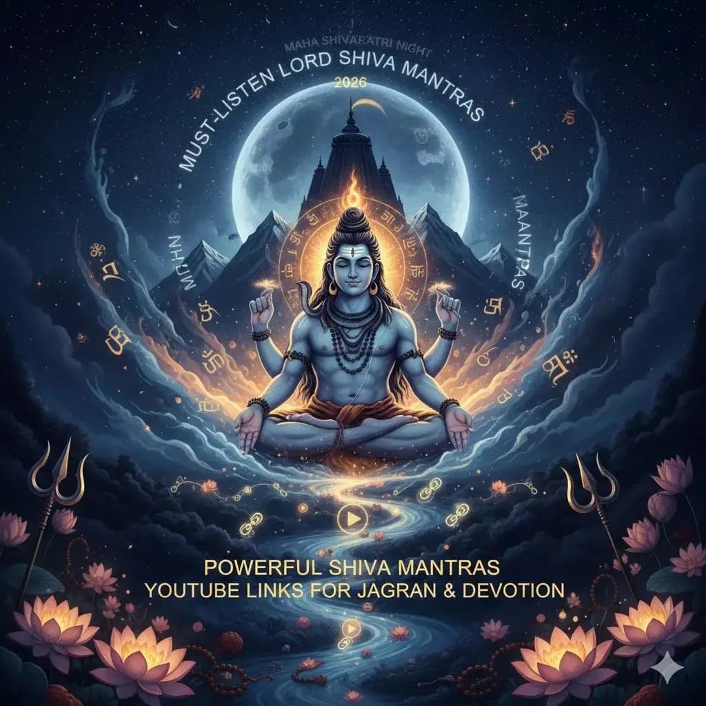 Must-Listen Lord Shiva Mantras on Maha Shivaratri Night 2026 | Powerful Shiva Mantras with YouTube Links for Jagran & Devotion — Maha Shivaratri 2026