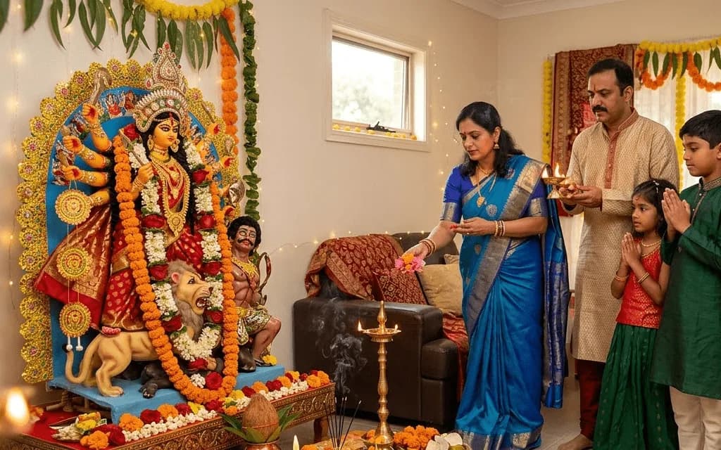 Sharadiya Durga Navratri 2026 Australia Guide: Dates, Day-Wise Puja Vidhi, Mantras, Colors, Fasting Rules & Complete Devotional Celebration for Indian Families in Australia | Hindutone