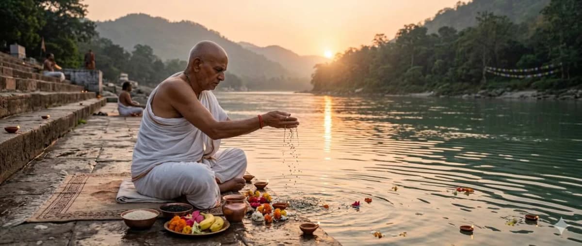 Pitru Tarpan Vidhi — Complete Ancestral Offering Guide — Pooja, Slokas and Mantras