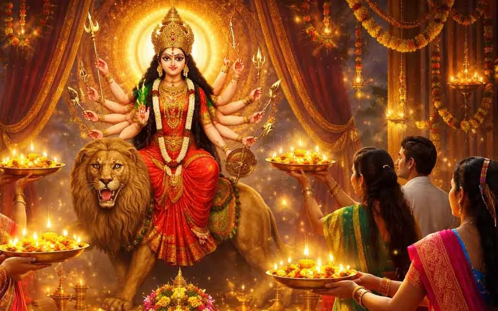 Navratri Aarti Lyrics in Hindi and English (2026) — Navratri
