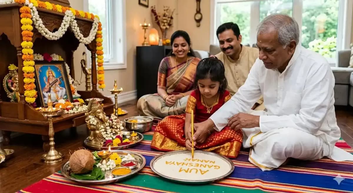 Aksharabhyasam / Vidyarambham — Initiation into Learning (NRI Guide)
