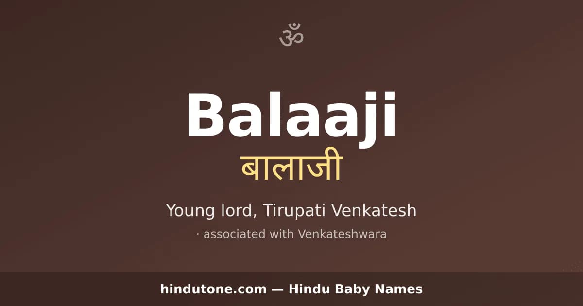 Balaaji — Hindu Boy Names with B