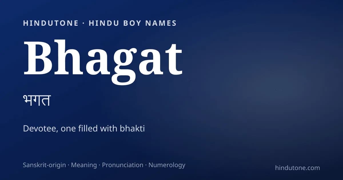 Bhagat — Hindu Boy Names with B
