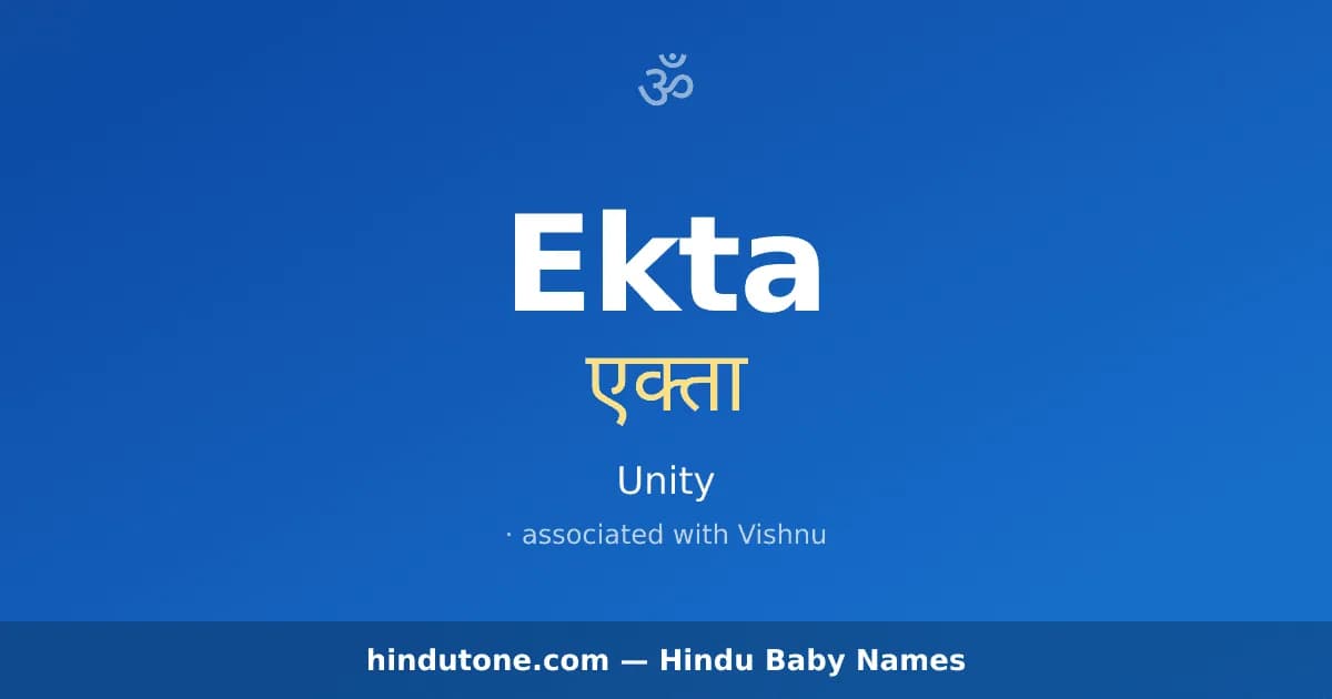 Ekta — Hindu Boy Names with E