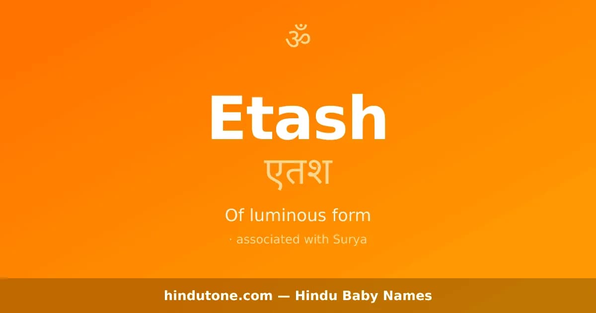 Etash — Hindu Boy Names with E