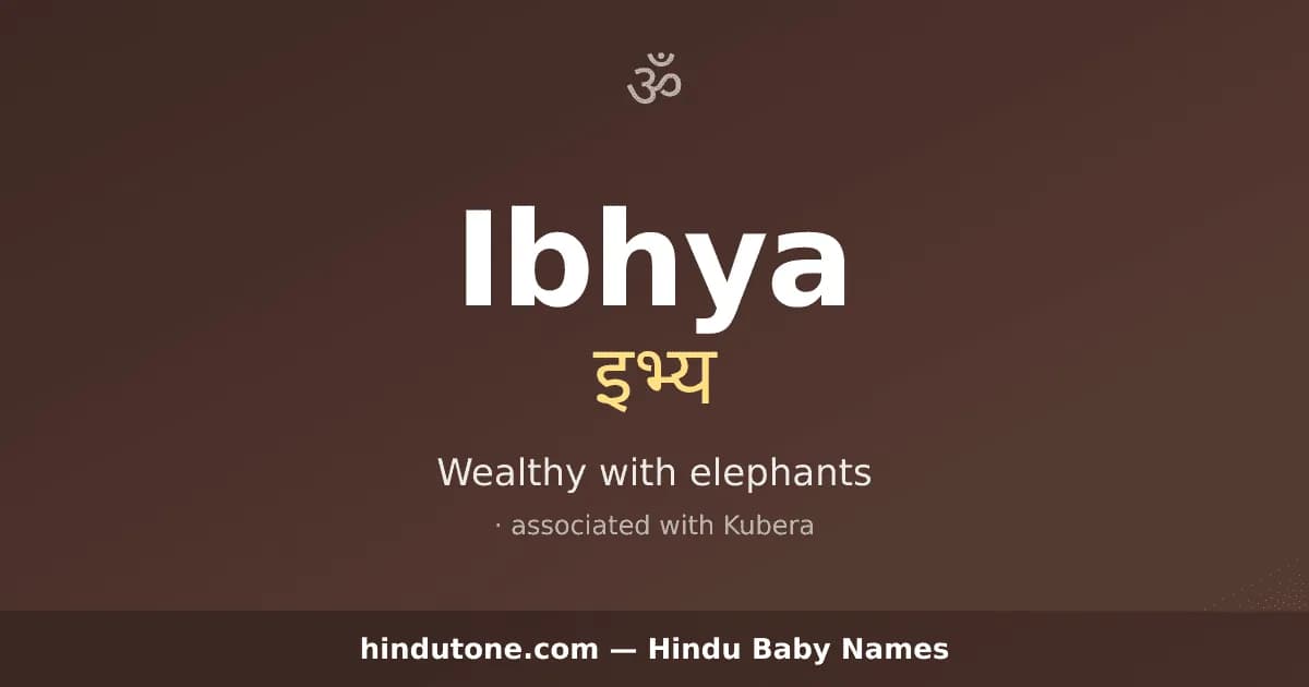Ibhya — Hindu Boy Names with I
