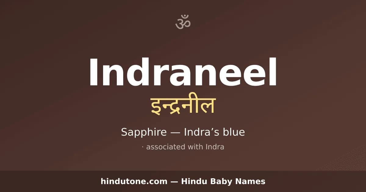 Indraneel — Hindu Boy Names with I