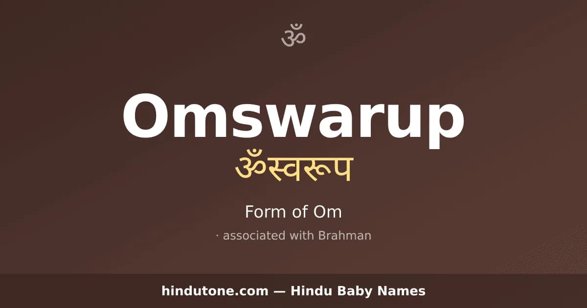 Omswarup — Hindu Boy Names with O