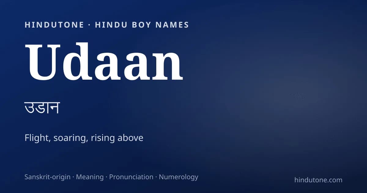 Udaan — Hindu Boy Names with U