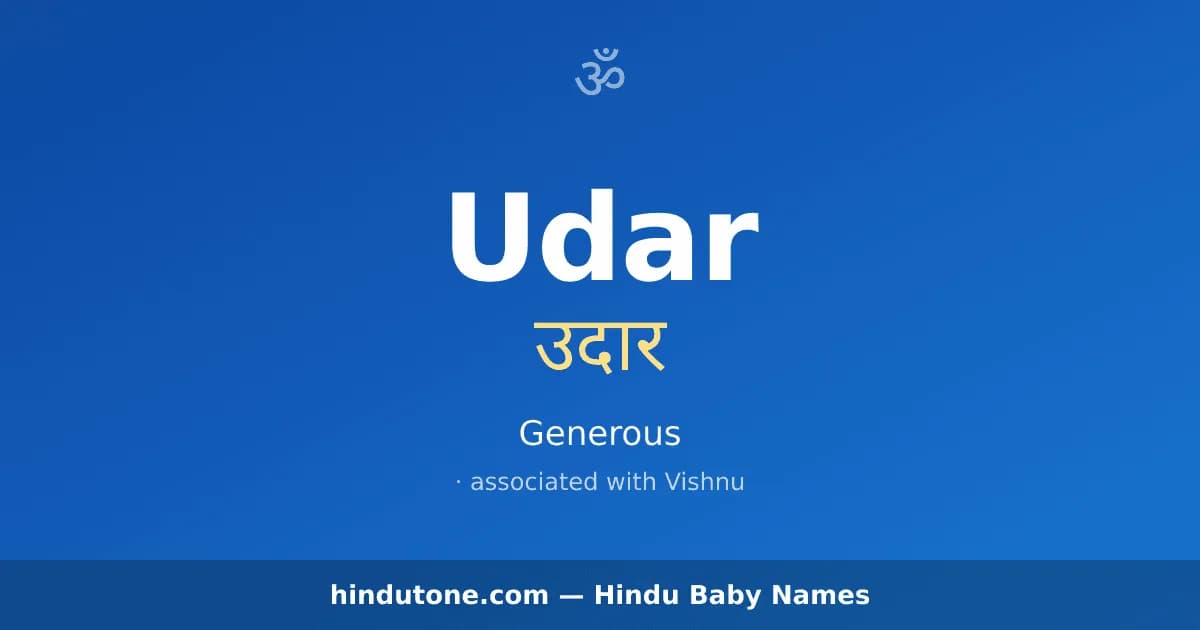 Udar — Hindu Boy Names with U