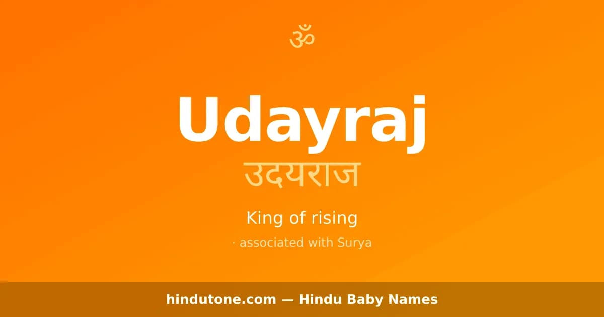 Udayraj — Hindu Boy Names with U