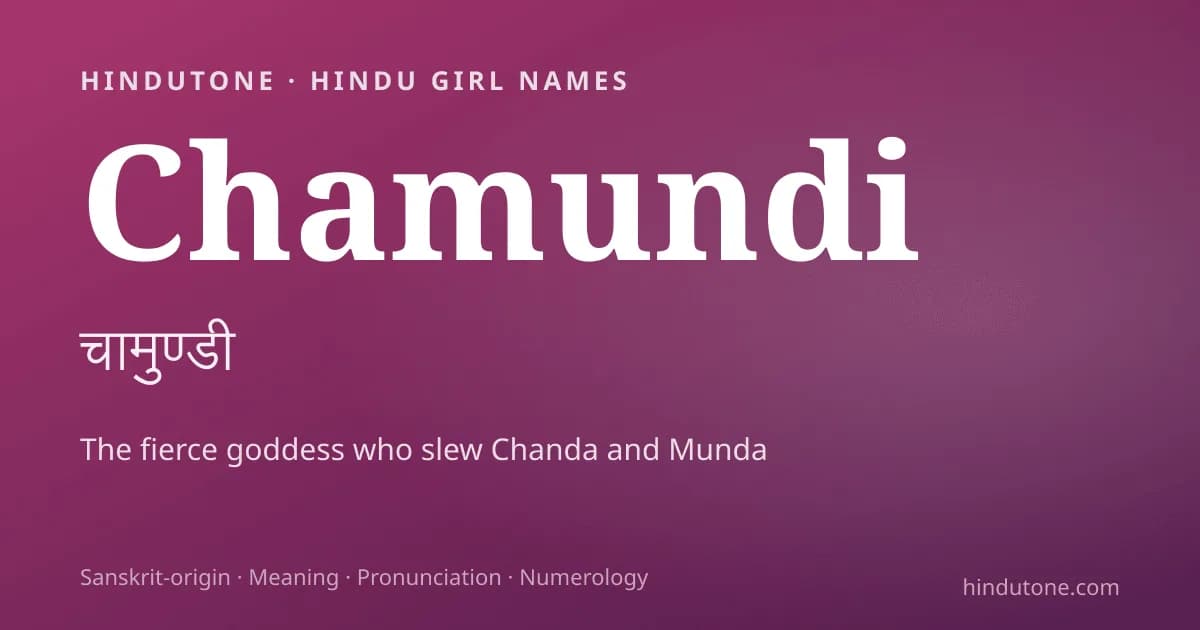 Chamundi — Hindu Girl Names with C