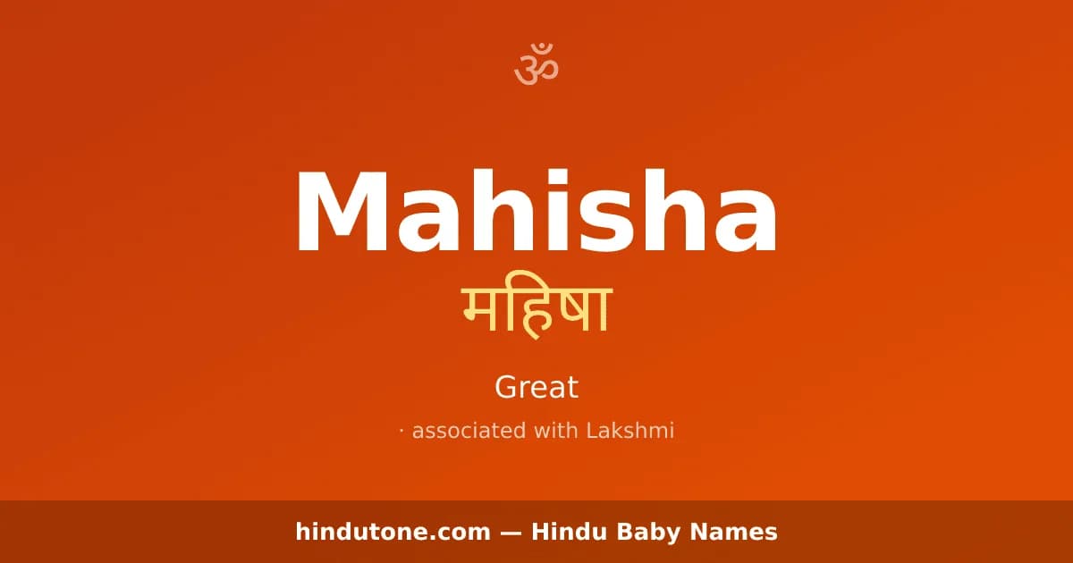 Mahisha — Hindu Girl Names with M