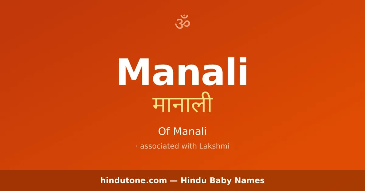 Manali — Hindu Girl Names with M