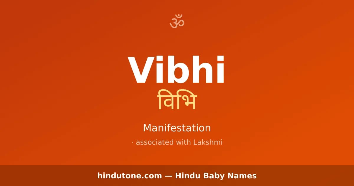 Vibhi — Hindu Girl Names with V