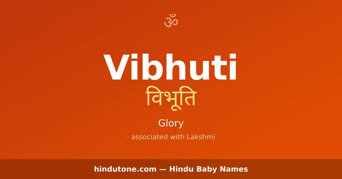 Vibhuti — Hindu Girl Names with V