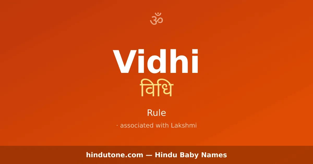 Vidhi — Hindu Girl Names with V