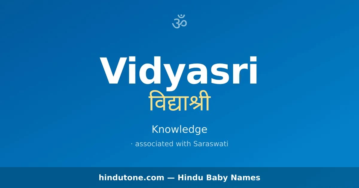 Vidyasri — Hindu Girl Names with V