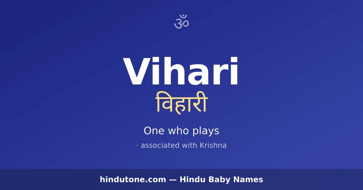 Vihari — Hindu Girl Names with V