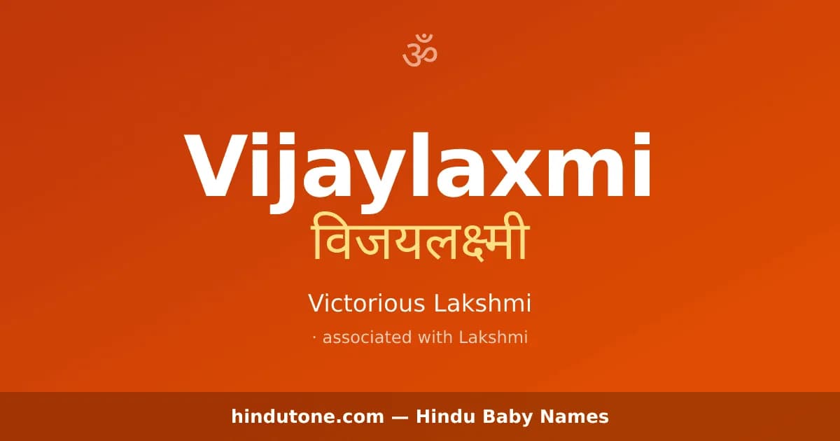 Vijaylaxmi — Hindu Girl Names with V