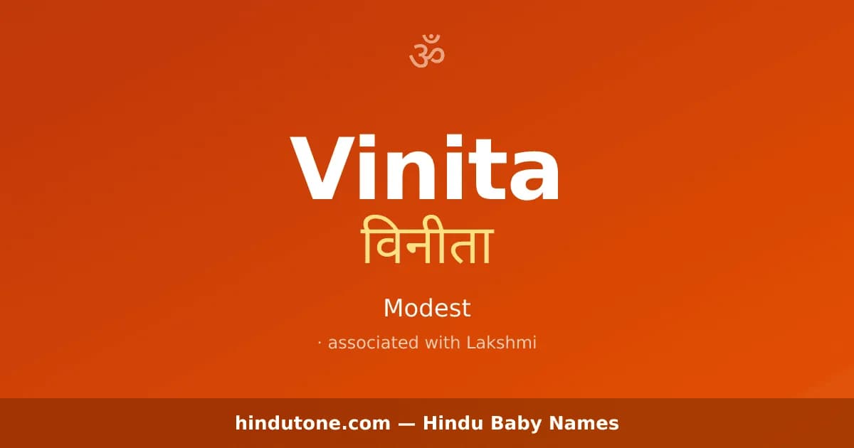Vinita — Hindu Girl Names with V