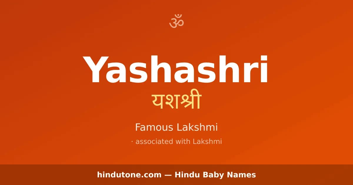 Yashashri — Hindu Girl Names with Y
