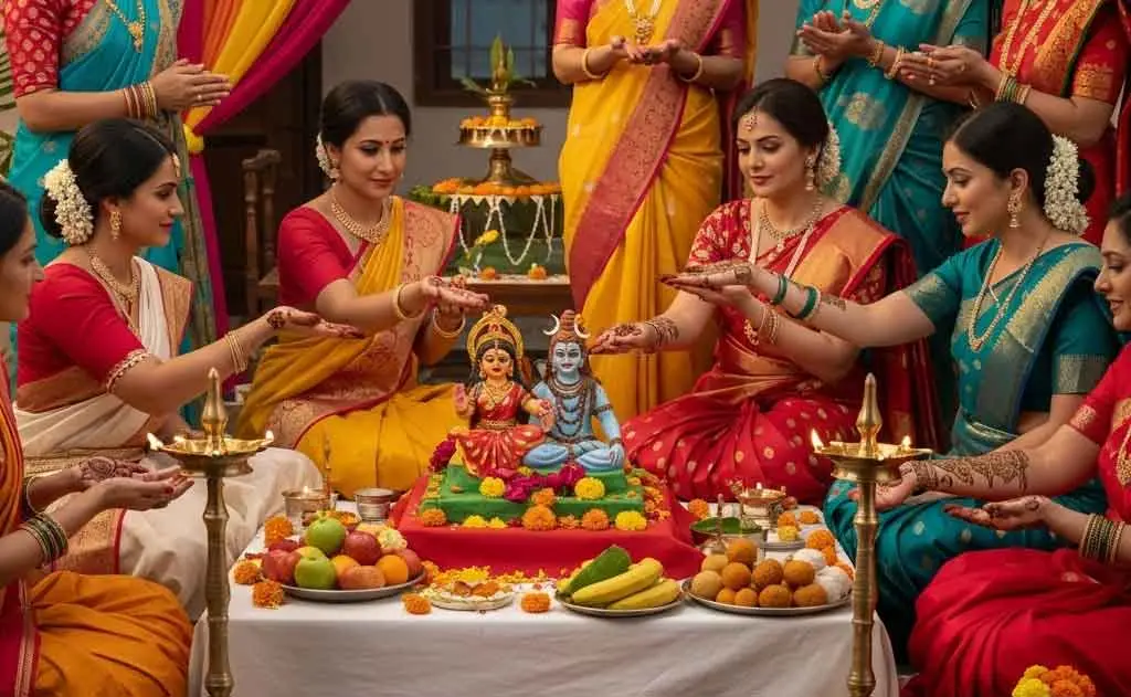 Hartalika Teej 2026 — Date (September 14), Vrat Katha, Shiva-Parvati Puja Vidhi & NRI Guide — Festivals