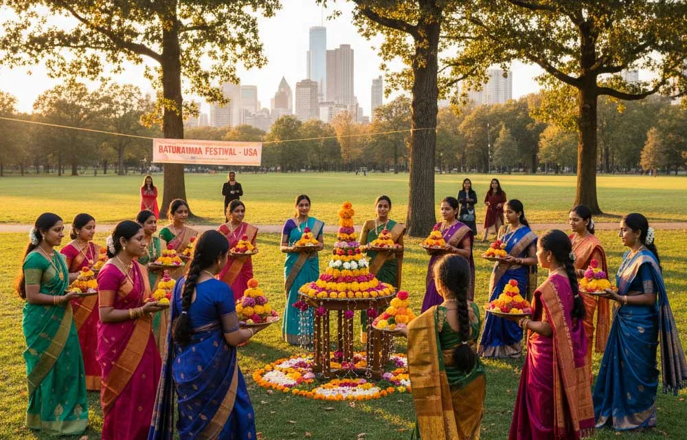 Bathukamma Across Borders: How the Diaspora Celebrates in the USA — Bhatukamma 2025