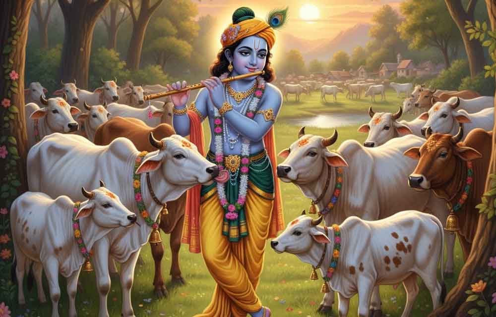 Cows are Worshipped on Govardhan Puja
