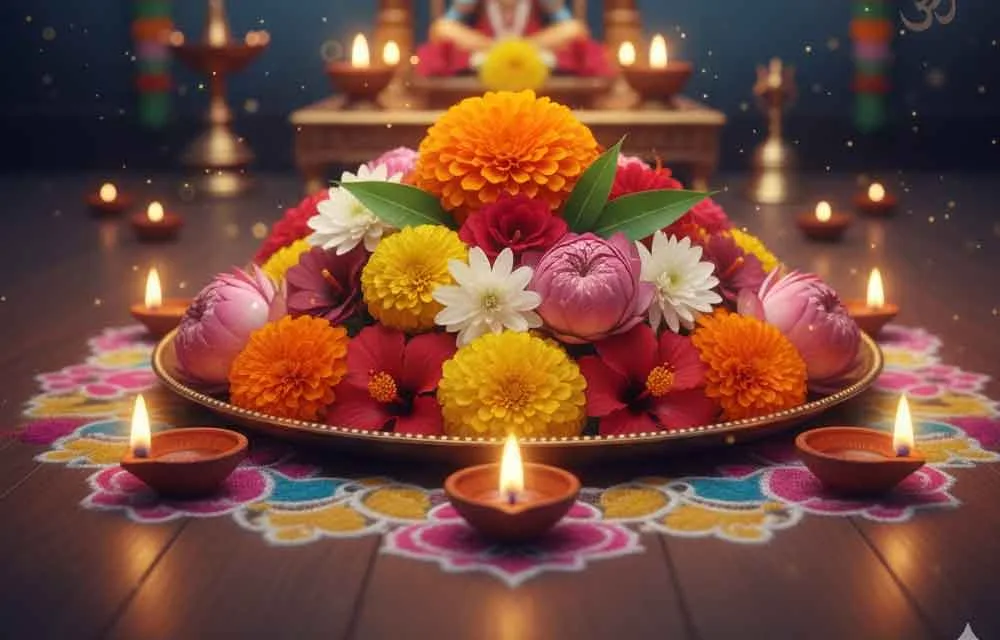 Sacred Flowers Used in Diwali Pooja & Their Energy Vibes — Pooja, Slokas and Mantras
