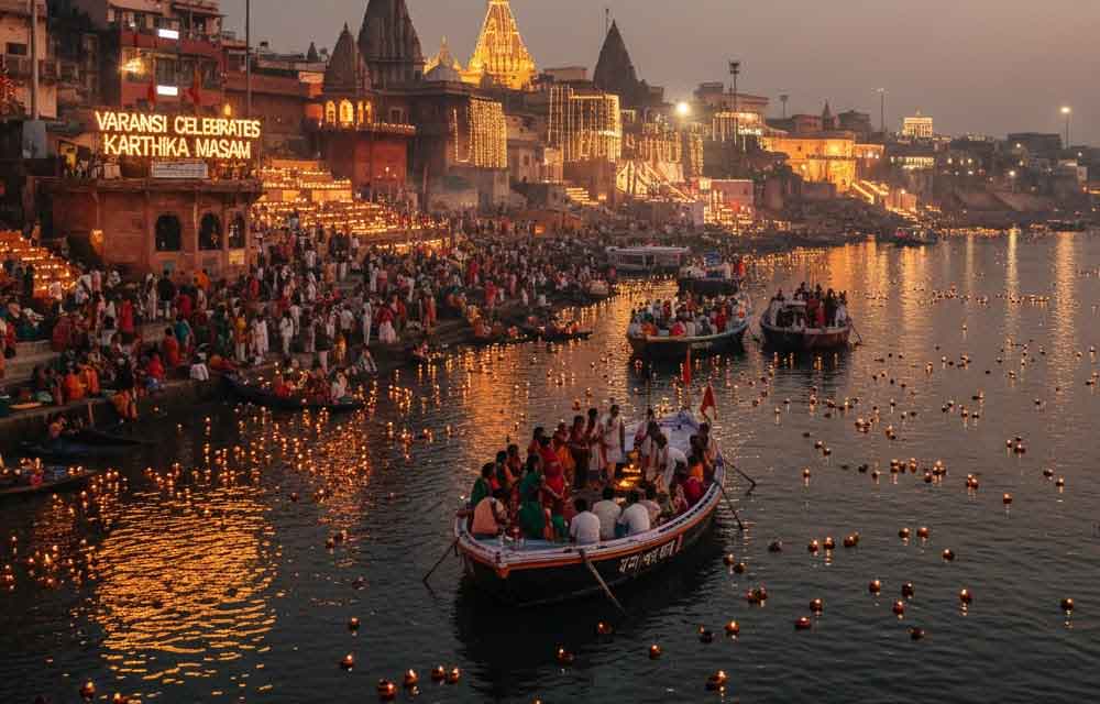 Karthika Masam 2025, Dev Deepavali 2025, Varanasi festivals, Kartik Purnima 2025, Ganga Aarti Varanasi, Dev Diwali dates 2025, Varanasi ghats, Kartik Snan, Hindu festivals 2025, Varanasi tourism, spiritual India, holy bath Ganges, Tulsi Vivah 2025, Kashi Vishwanath Temple, sacred month celebrations