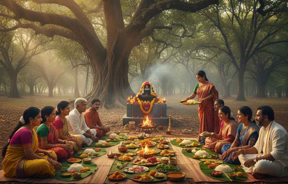 Vanabhojanalu (also called Vanamahotsavam or Giri Pradakshina Bhojanalu) is a unique devotional practice that combines spirituality with community bonding and appreciation of nature. This tradition is especially popular in Andhra Pradesh, Telangana, and parts of Karnataka.