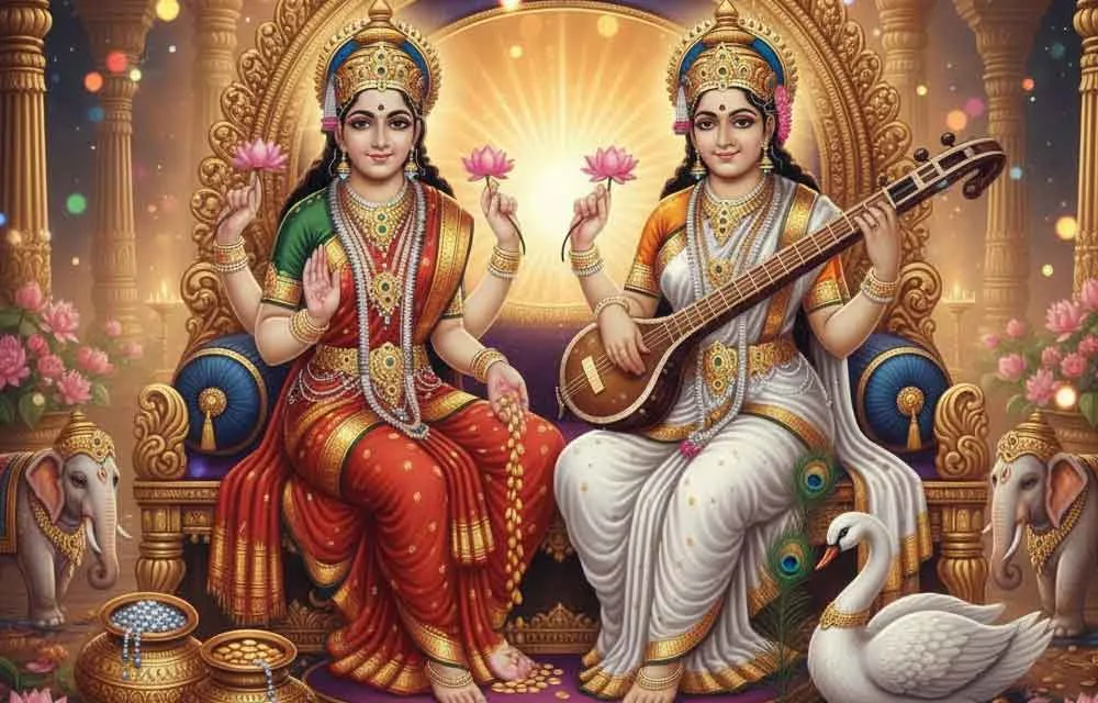 Lakshmi & Saraswati: A Guide to Balancing Wealth and Wisdom this Diwali — Diwali 2025