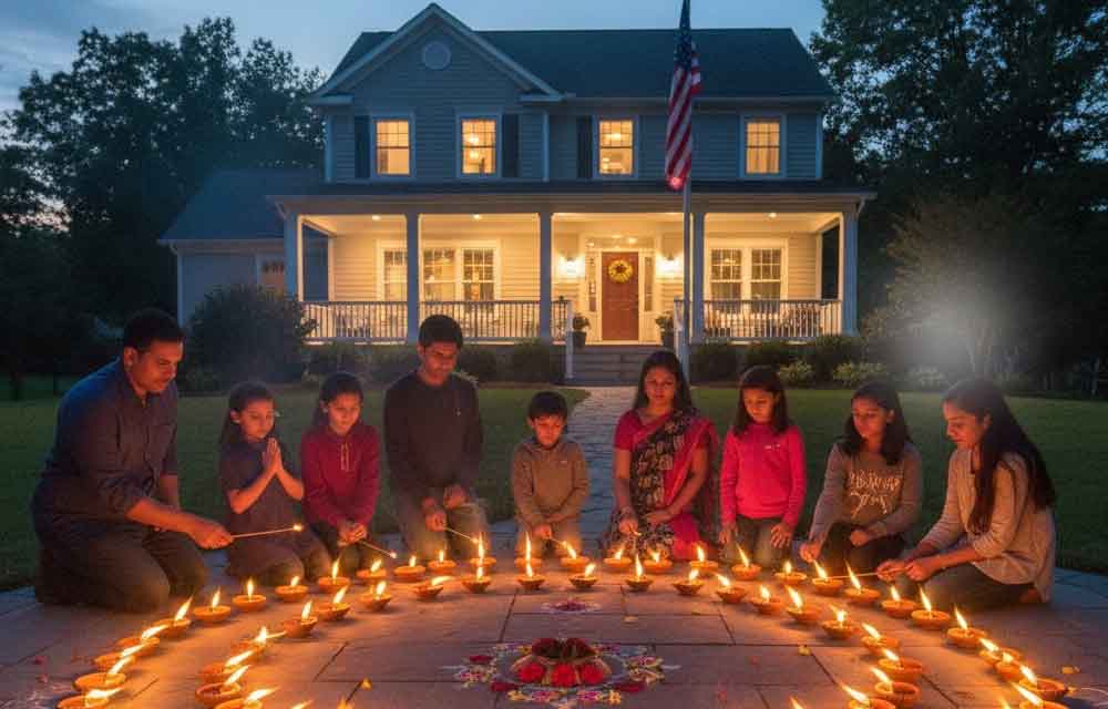 Lighting 108 Diyas in the USA