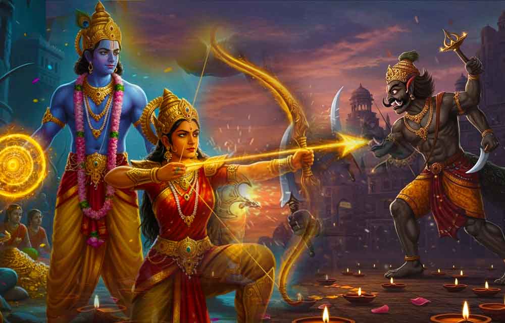 Satyabhama and Narakasura Vadha