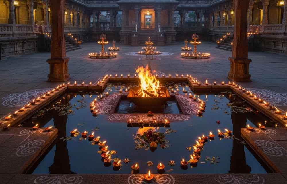 Symbolism of Water, Fire, and Light in Karthika Masam Rituals