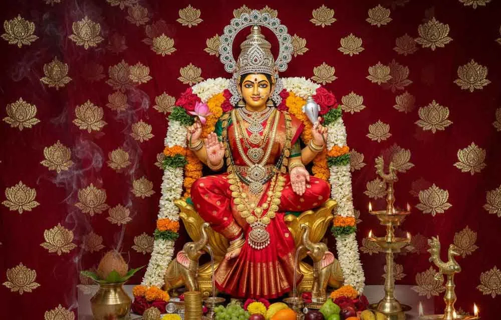 Lakshmi Devi Alankaram Ideas for Margasira Fridays – Simple, Devotional, Stunning — Margashirsha Masam 2025