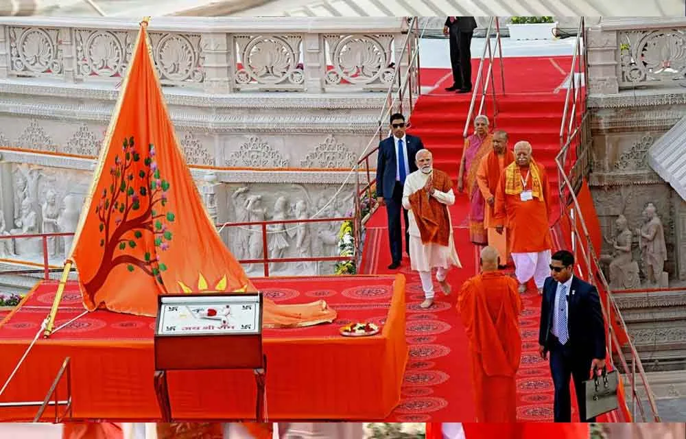 Modi & Mohan Bhagwat Hoist Dharma Dhwaja at Ayodhya Ram Mandir: A Landmark of Civilizational Resurgence — News