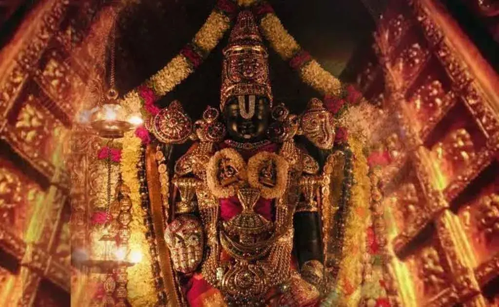 Lord Venkateswara seen through Vaikuntha Dwara during Vaikuntha Ekadashi