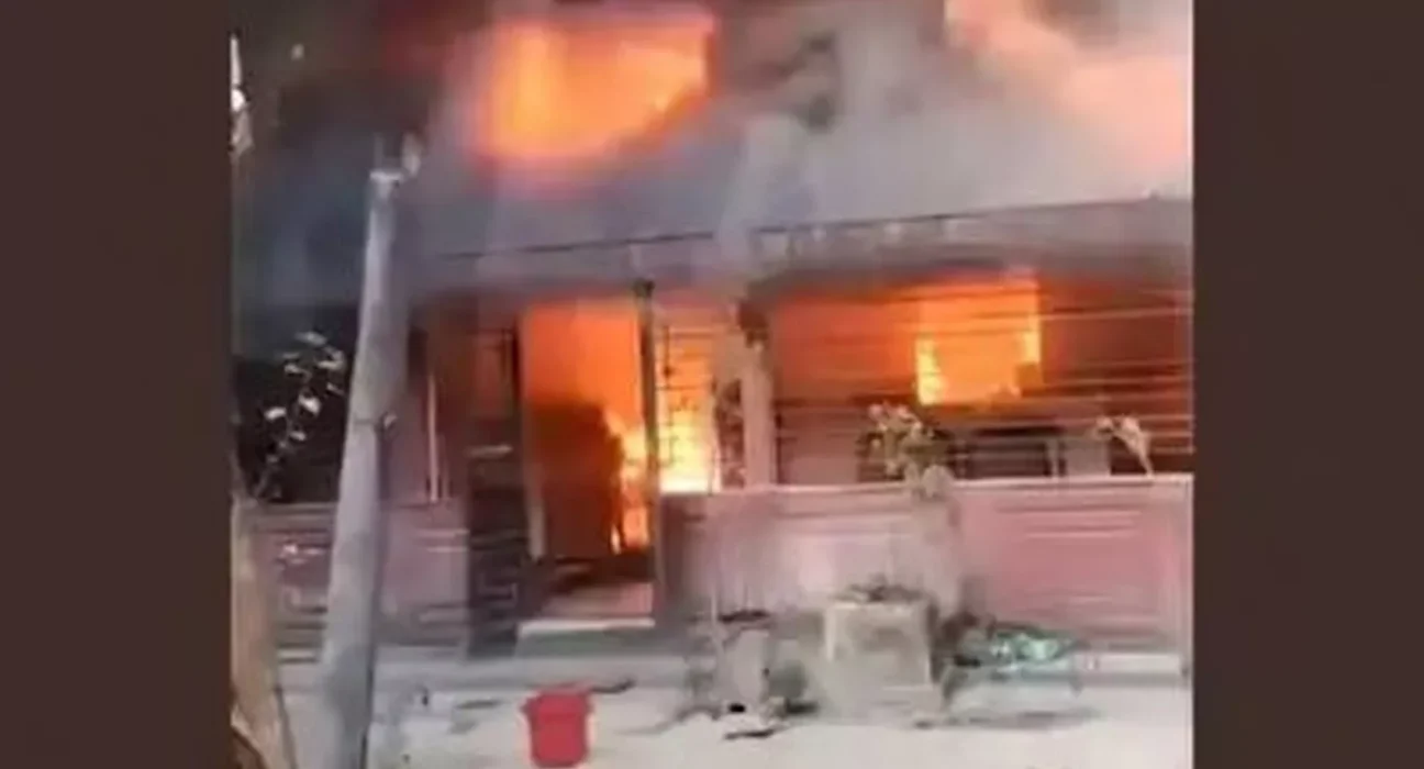 Bangladesh Violence: Hindu Teacher’s House Set on Fire