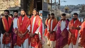 USA TEAM PLAYERS AT THE TIRUMALA TEMPLE IN AP