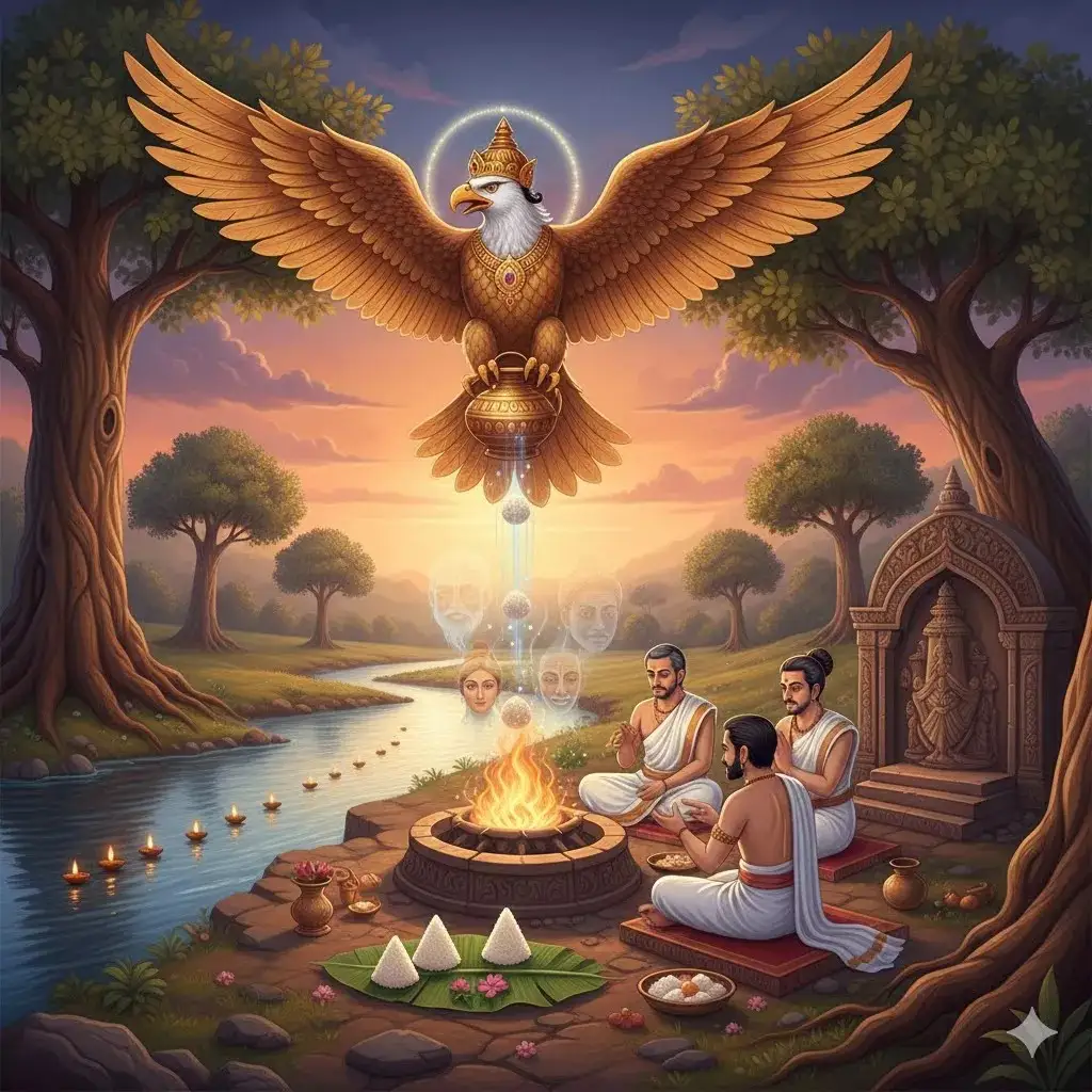 Pitru Paksha 2026: Garuda Purana Secrets of Daily Pinda Pradanam — Hindutone