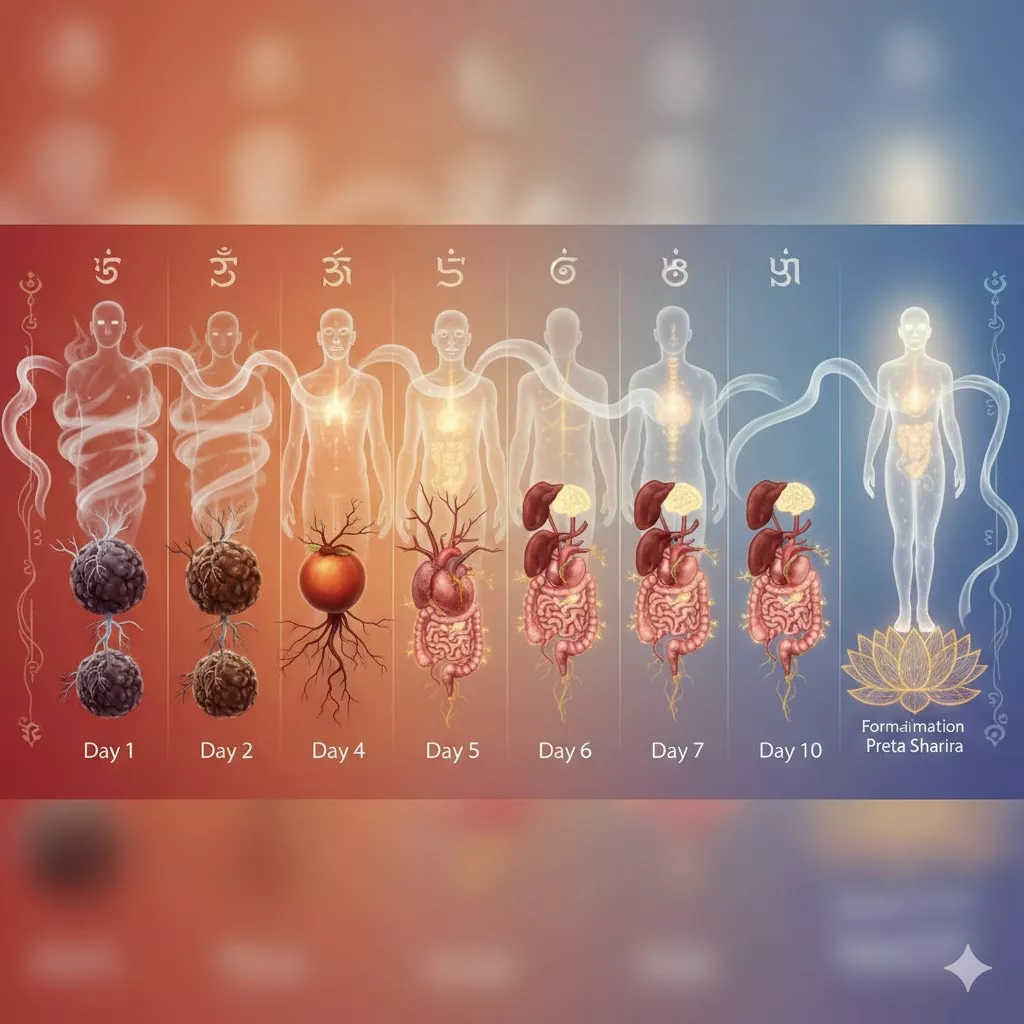 10 Days After Death: How Each Pinda Forms the Preta Sharira — Hindutone