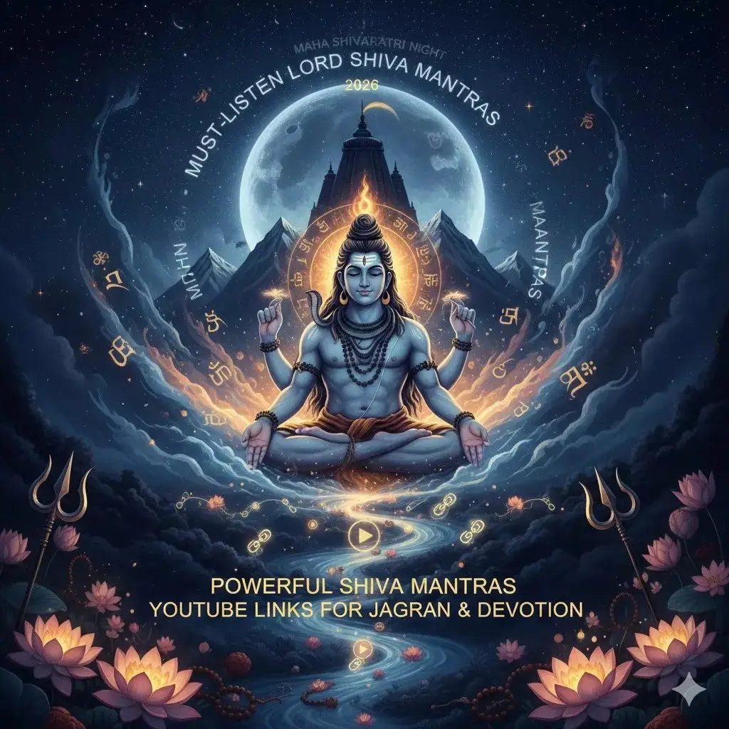 Must-Listen Lord Shiva Mantras on Maha Shivaratri Night 2026 | Powerful Shiva Mantras with YouTube Links for Jagran & Devotion — Maha Shivaratri 2026