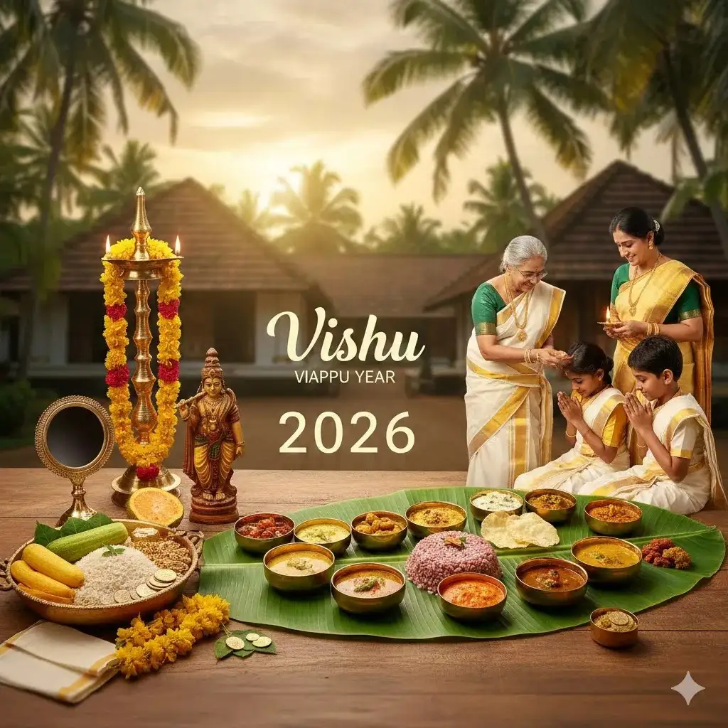 Vishu 2026: Kerala New Year Date, Vishu Kani, Sadhya Feast, Rituals & Blessings — Festivals