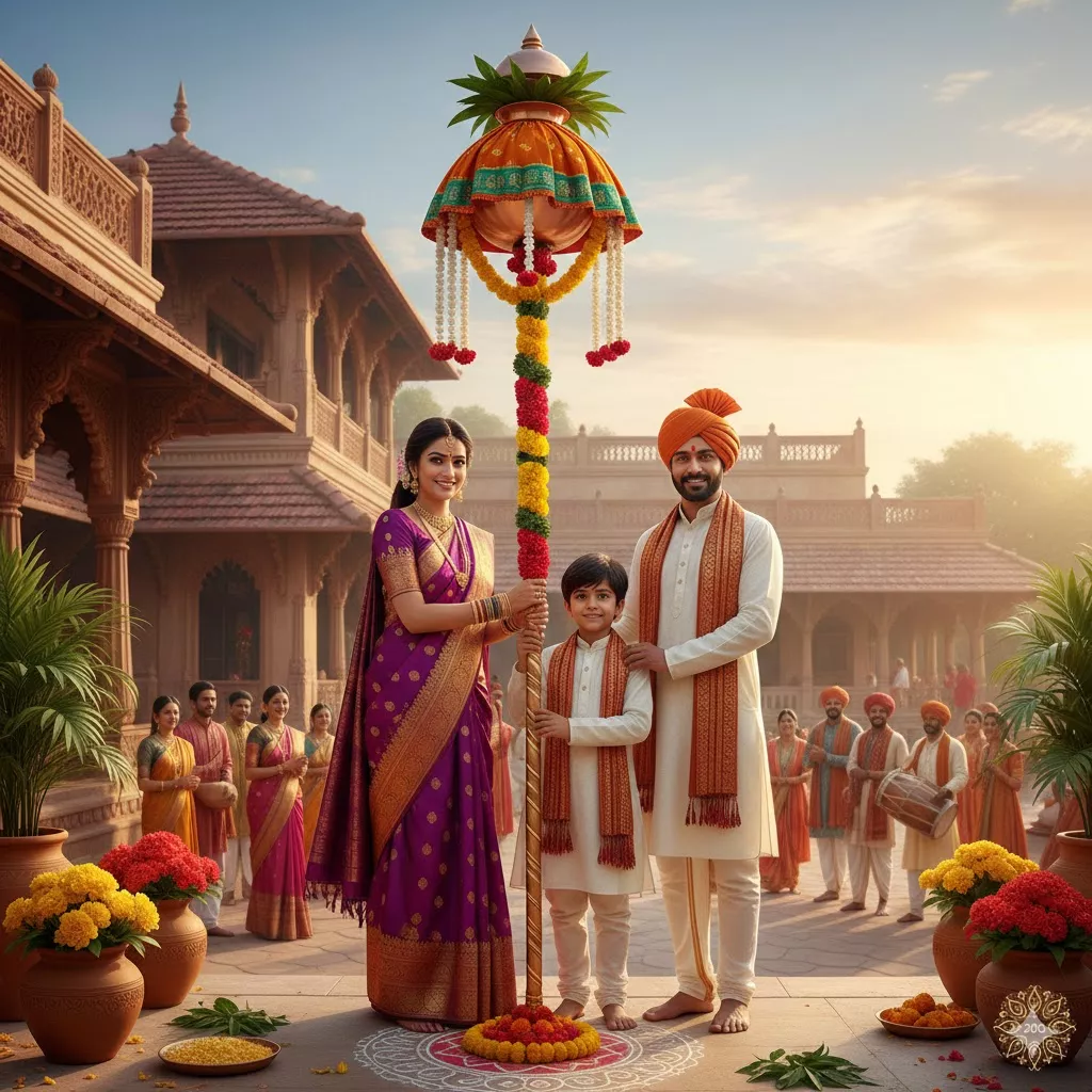 Gudi Padwa 2026: Marathi New Year Date, Gudi Hoisting, Rituals, Significance & Shubhechha — Festivals