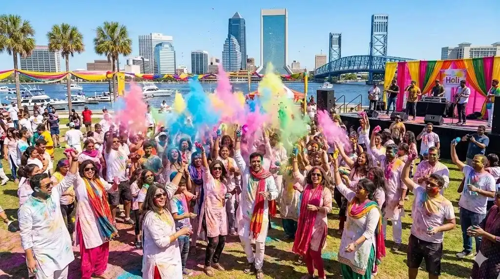 Holi 2026 Celebrations in Jacksonville: Florida's Coastal Festival of Colors, Southern Charm, and Emerging Desi Community